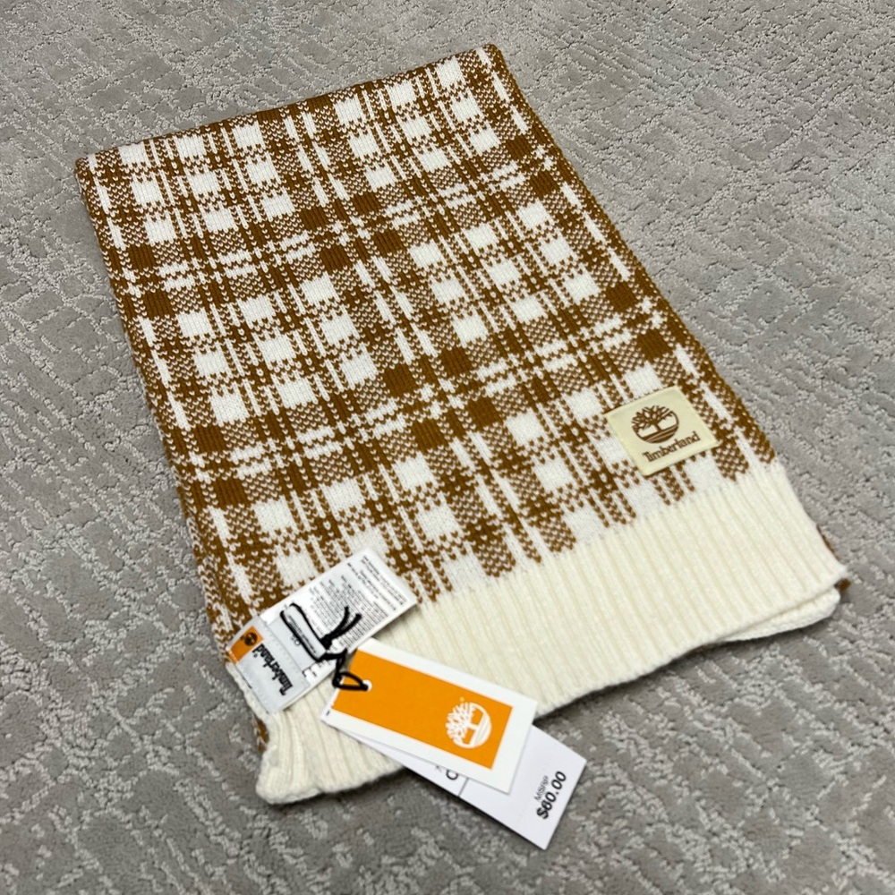 Timberland Women's Plaid Scarf - Wheat & Cream, One Size
